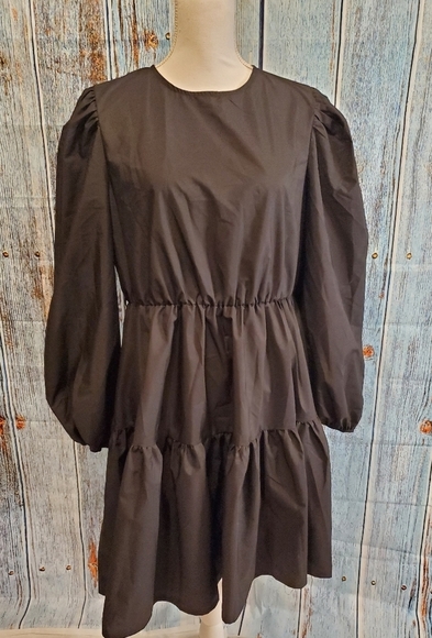 SHEIN Women's Lantern Sleeve Ruffle Hem Dress - Picture 6 of 13